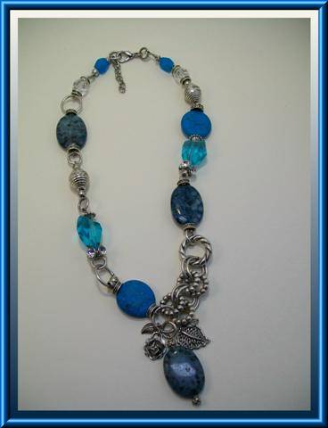 Chunky Turquoise, Jasper and Glass Necklace