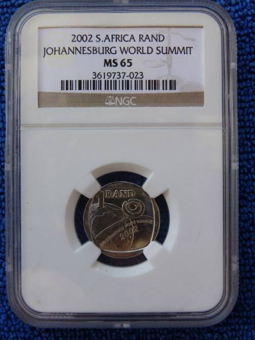 2002 SOUTH AFRICA R1 JOHANNESBURG WORLD SUMMIT. NGC GRADED MS65