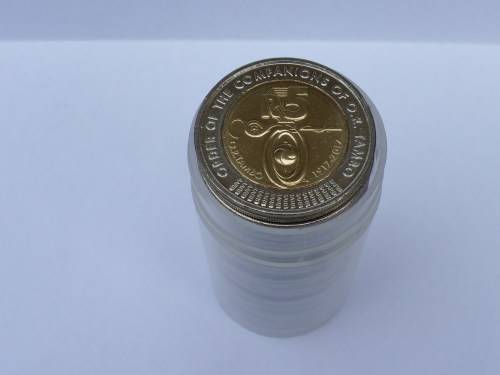 THE NEW COMMEMORATIVE R5 IN RECOGNITION OF THE ''ORDER OF THECOMPANIONS OF OR TAMBO''. 18 UNC P/TUBE