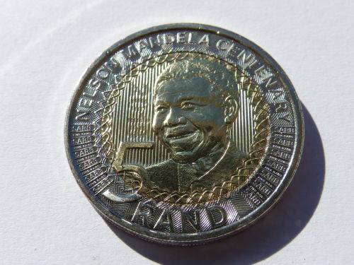 NEW 2018 NELSON MANDELA CENTENARY CIRCULATION R5 COIN.  UNCIRCULATED COINS FROM SEALED BAG