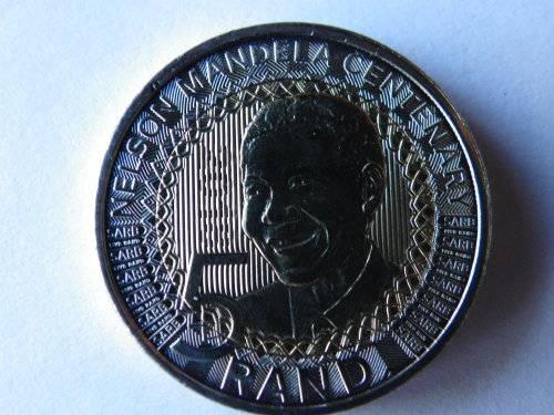 NEW 2018 NELSON MANDELA CENTENARY CIRCULATION R5 COIN.  UNCIRCULATED COINS FROM SEALED BAG