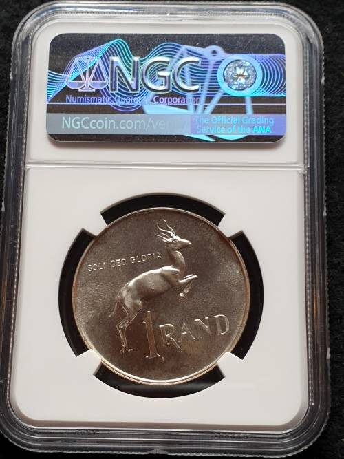 1965 SOUTH AFRICA SILVER PROOF R1  - ENGLISH - NGC GRADED PF68 **FINEST KNOWN**