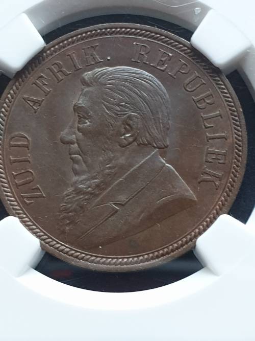 1894 ZAR PENNY-NGC GRADED MS63BN **SCARCE HIGH GRADE** LOW MINTAGE OF ONLY 10769