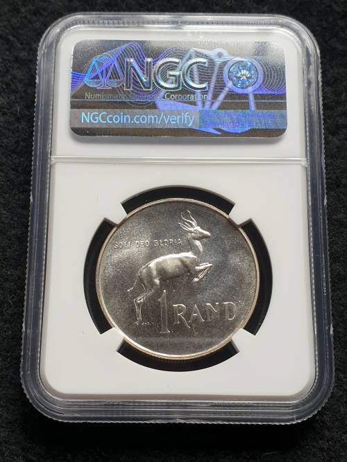 1965 SOUTH AFRICA SILVER R1 -ENGLISH- NGC GRADED PROOF 66 **HIGH GRADE**