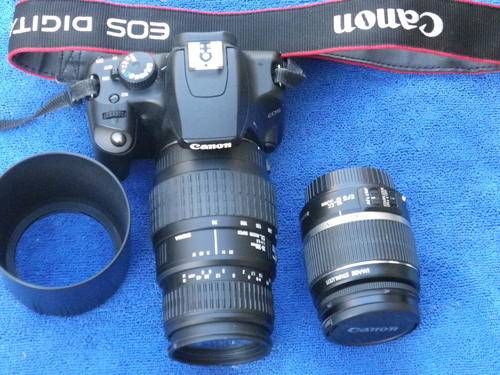 CANON EOS 1000D +2 LENSES CANON EFS 18-55MM  SIGMA 70-300MM WITH CARRY BAG