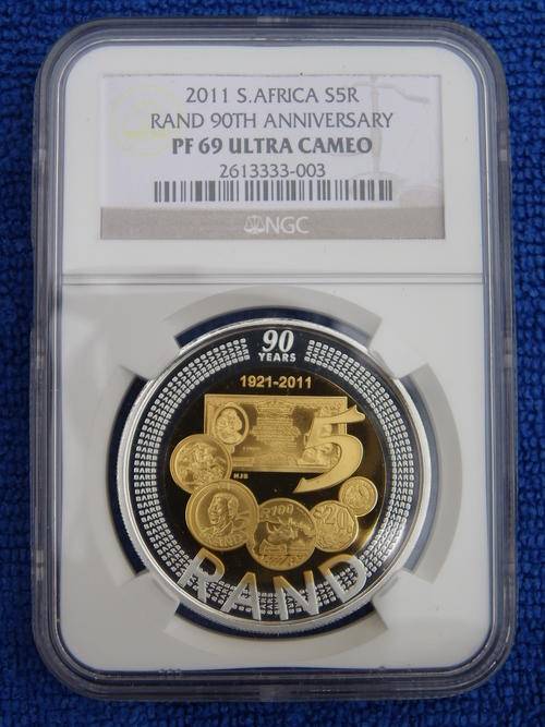 2011 90TH ANNIVERSARY STERLING SILVER+GOLD PLATED CROWN.2ND HIGHEST GRADE NGC PF69 ULTRA CAMEO.