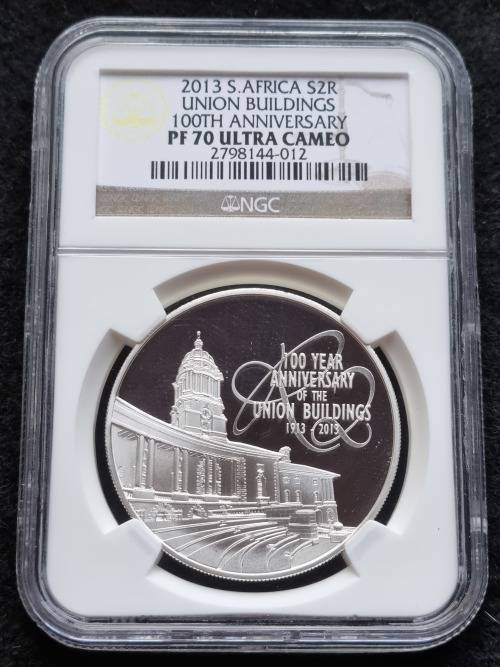 2013 UNION BUILDINGS -100TH ANNIVERSARY- SILVER R2. NGC GRADED PROOF 70 ULTRA CAMEO   *FINEST KNOWN*