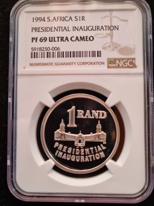 1994 SILVER R1 -PRESIDENTIAL INAUGURATION- NGC PROOF 69 ULTRA CAMEO. **2ND FINEST KNOWN**