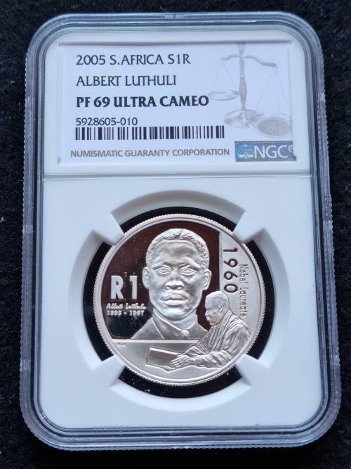 2005 SILVER R1 -ALBERT LUTHULI- NGC GRADED PF69 ULTRA CAMEO