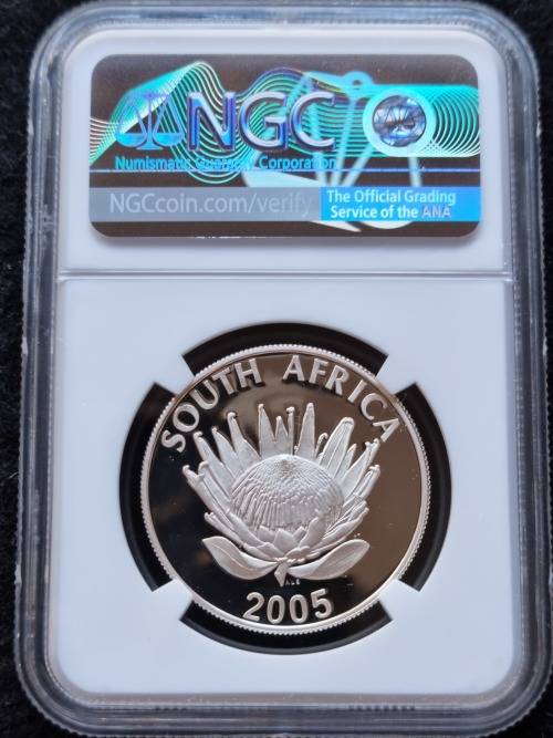 2005 SILVER R1 -ALBERT LUTHULI- NGC GRADED PF70 ULTRA CAMEO **FINEST KNOWN - TOP POP**