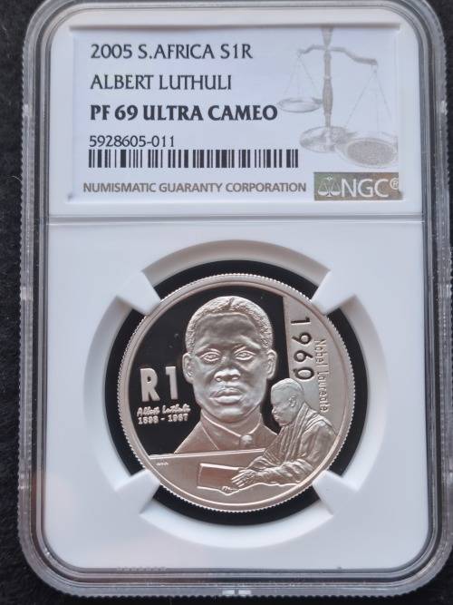 2005 SILVER R1 -ALBERT LUTHULI- NGC GRADED PF69 ULTRA CAMEO