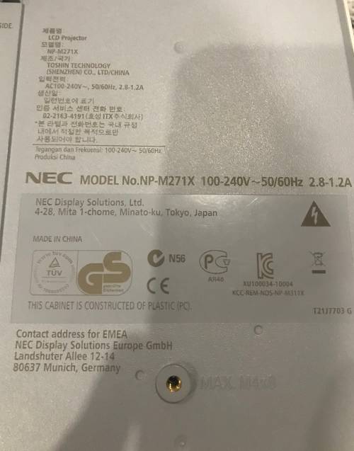NEC Projector - NP-M271XG