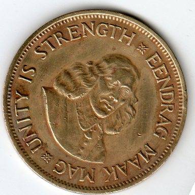 1962 Unity Is Strength/ Eendrag Maak Mag 1c Coin