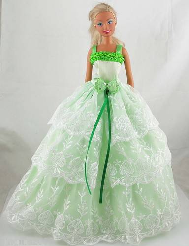 Barbie Fashion House -  Clothes, Handmade, Evening Dress in green