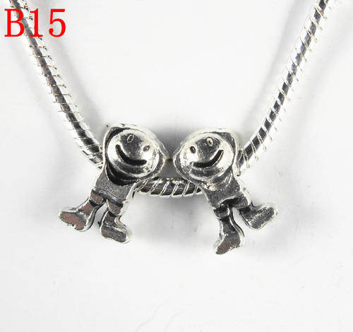 Bead in Tibetan Silver , Charm Boy Naughty Boy for Charm Bracelets