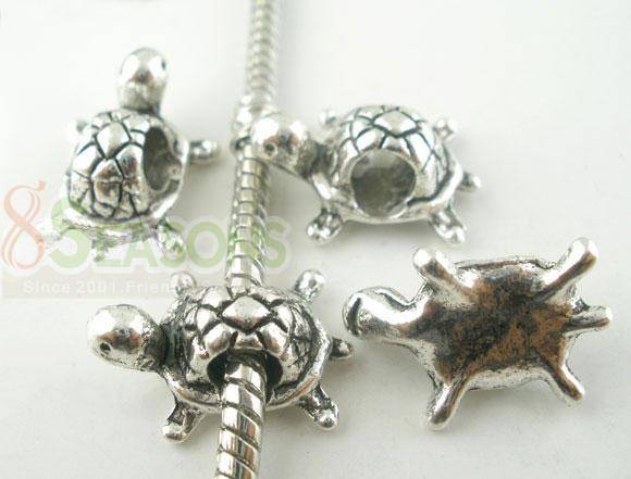 Bead in Tibetan Silver, Turtle