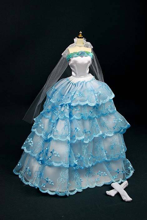 Barbie Fashion House -  Wedding Parlour - Clothes, Handmade, Wedding Dress with Veil and Gloves