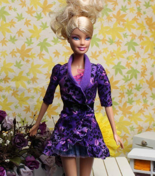 Barbie Fashion House -  Clothes, Handmade, Dress Purple