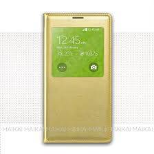 Gold Colour Stylish Crystal PU Leather Case Cover Stand for Samsung Galaxy S5