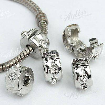 Bead, Tibetan Silver, Stopper Bead, Clip Lock