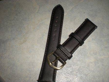 PU Leather Watch Strap Band 20mm - Dark Brown