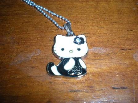 Hello Kitty Necklace - sitting HK black