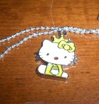Hello Kitty Necklace - Yellow with Crown