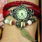 NEW - Woven Bracelet / Charm Watch Wings in Red