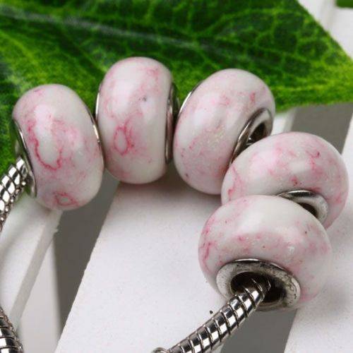 Bead Howlite Pink Turquoise - Fits Most European Charm Bracelet