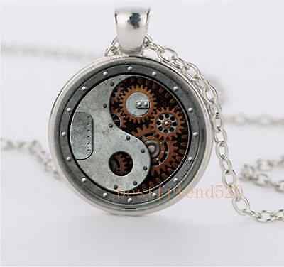 Retro Steampunk Necklace Hip-hop Pendant Gears Unisex