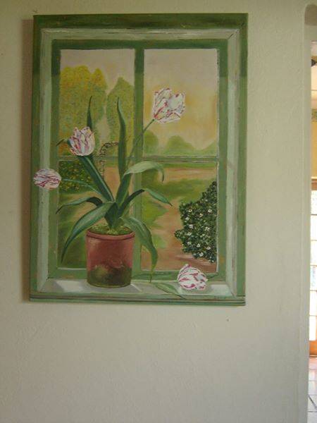 Original Oil Painting "Tulips in Window"