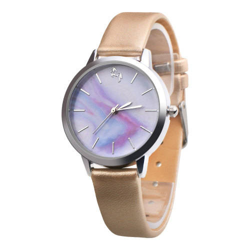 Classy Elegant Watch Horse Gold Leatherette Strap