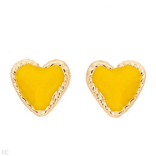 Lovely Heart Earrings in 10K Yellow Gold