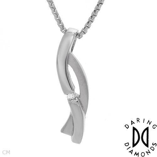 DARING DIAMONDS Sterling Silver Necklace with Genuine Diamonds