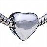 Heart Bead, Sterling Silver Plated