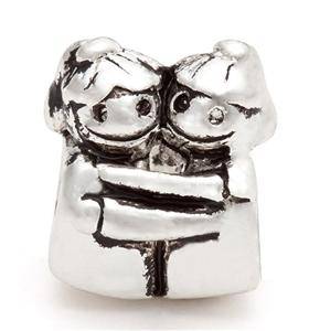 Silver Plated Bead, Sisters, fits most European Charm Bracelets