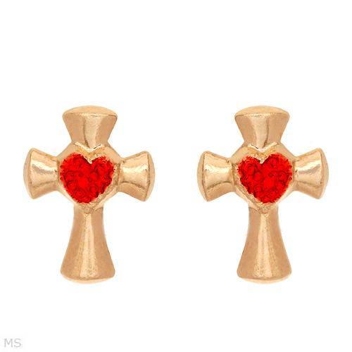 Starts at Crazy R 1!!! Cross Earrings Well Made in Yellow Gold
