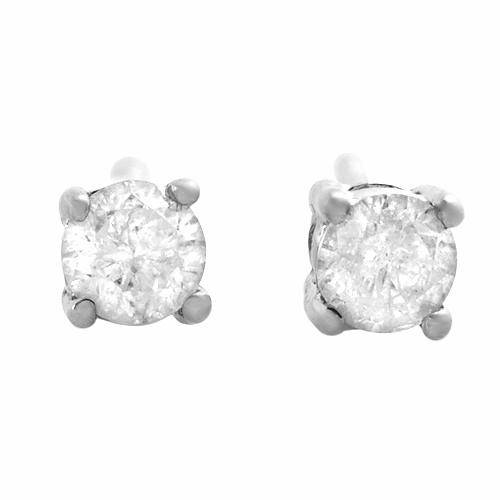 Mothers Day Special!! Stunning 0.16 ctw Diamond Stud Earrings in 10K White Gold