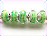 Murano Style Bead with Sterling Silver Core, fits most European Charm Bracelets