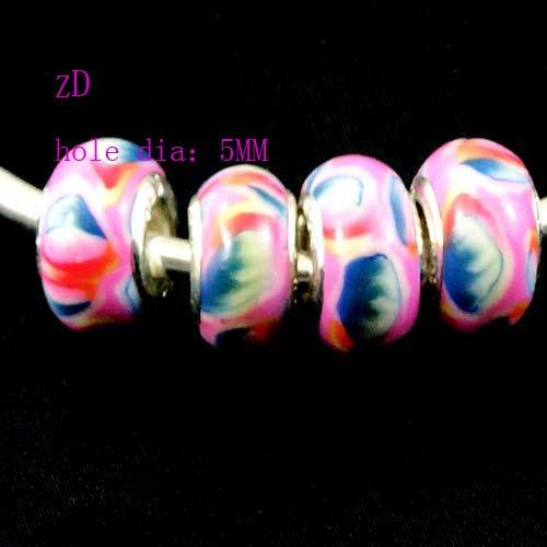 Murano Style Bead with Sterling Silver Core, fits most European Charm Bracelets