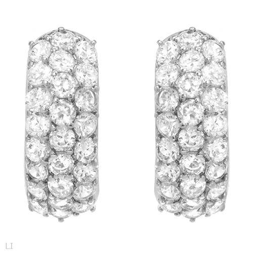 Stunning Hoop Earrings in 925 Sterling Silver with CZ
