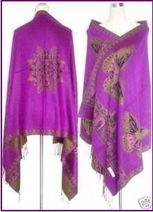 Lovely Pashmina Scarf, Mesmerising Purple Butterfly