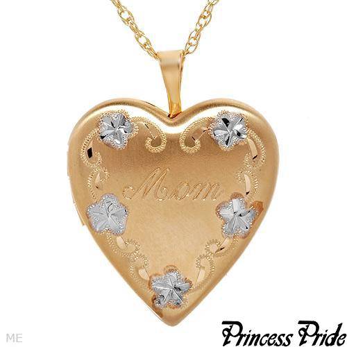 Princess Pride Gold Plated Necklace "MOM" Lovely gift for Valentines or Mother's Day