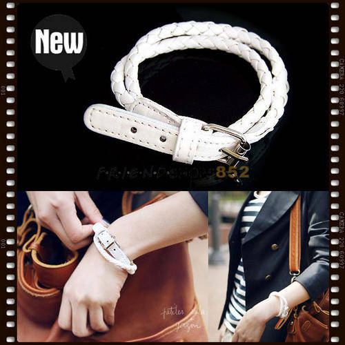 Weaved Belt Bracelet - White