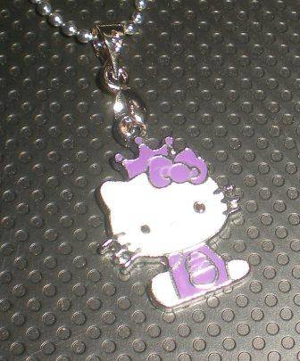 Hello Kitty Necklace - Purple with Crown