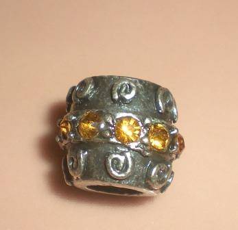 Tibetan Silver Rhinestone Beads, fits most European Charm Bracelets