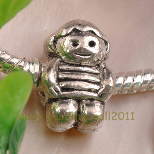 Bead in Tibetan Silver , Boy