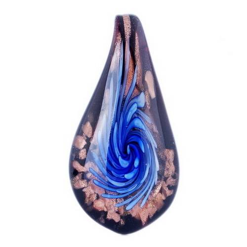 Pendant - Dichroic Glass - Blue Flower