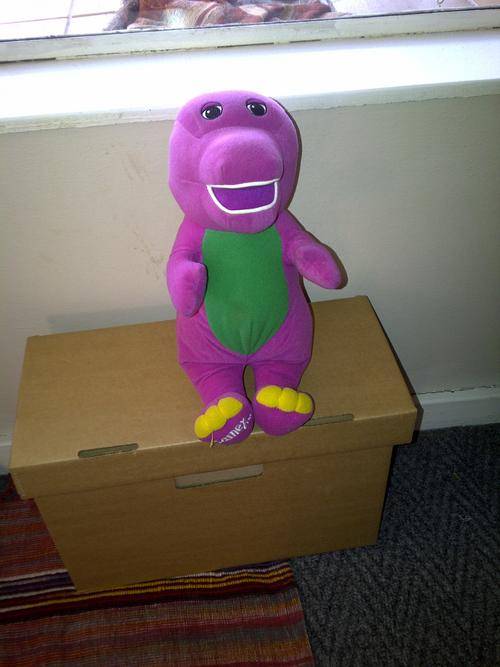 3 x Soft Toys - Barney, Dinosaur and Elephant