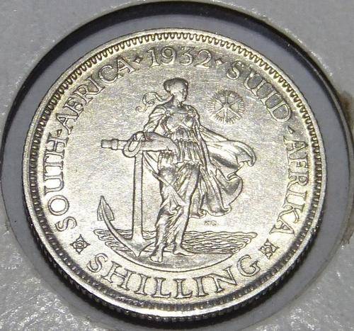 1932 SOUTH AFRICA SILVER 1 SHILLING KING GEORGE V